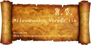 Milovanovics Virgília névjegykártya